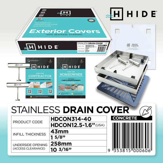 HIDE Concrete Drain Cover Kit 314 mm