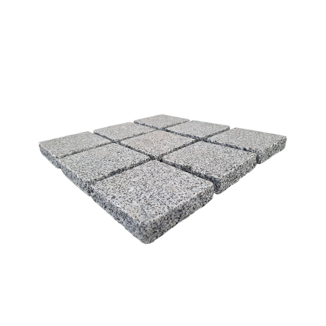 Grey Cobble Paving Flamed on mesh