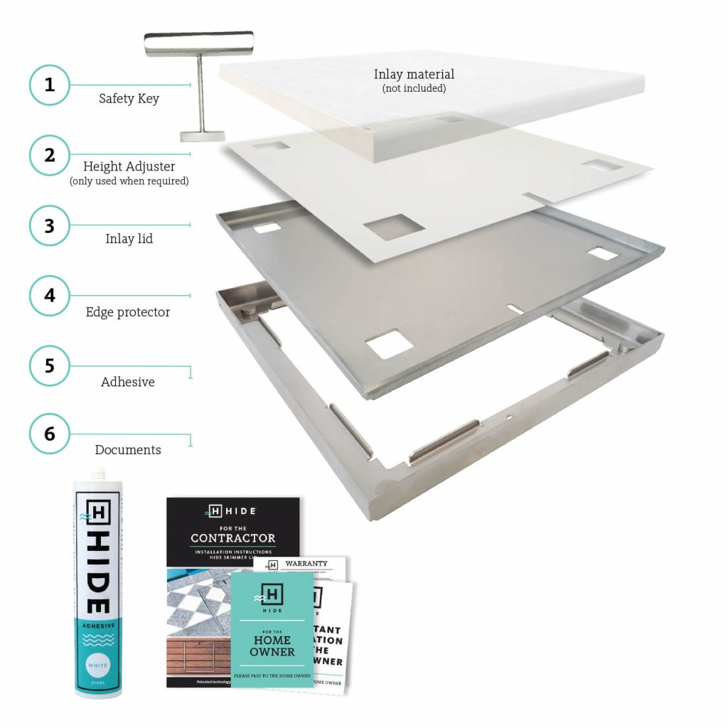 HIDE Skimmer Lid Kit Stainless Steel